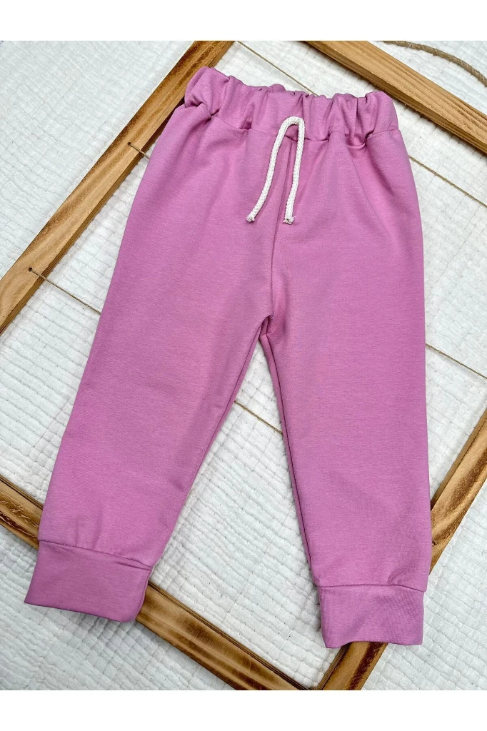 Taş Baskılı Kız Alt Üst Takım - PEMBE