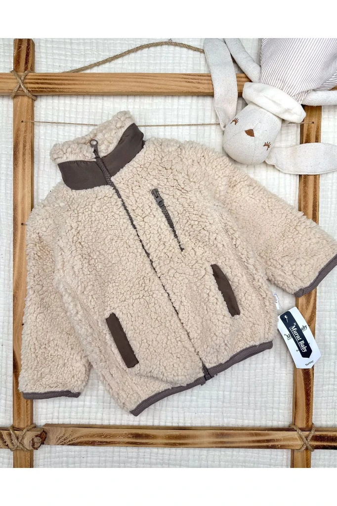 Çocuk Peluş Mont - BEJ