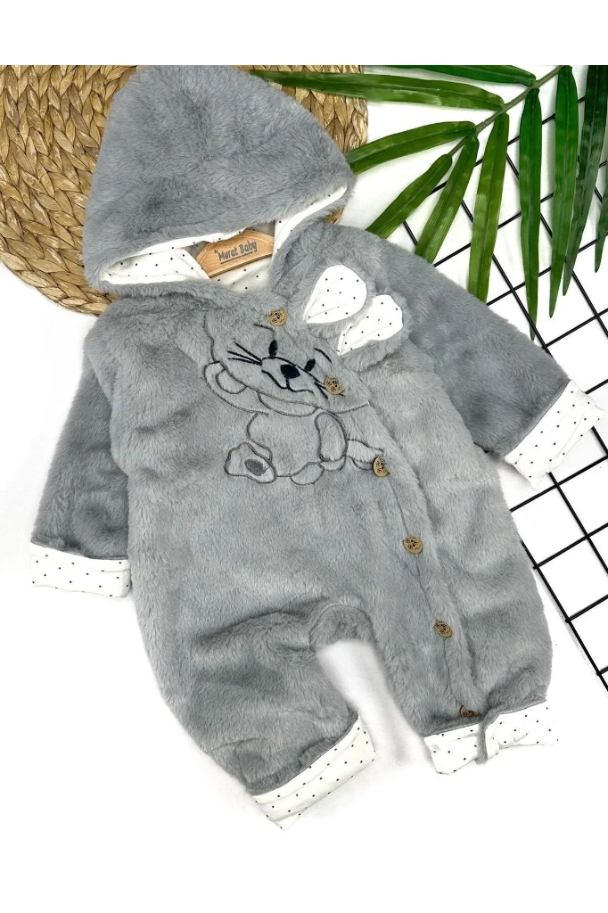 Peluş Bebek Tulum - GRİ