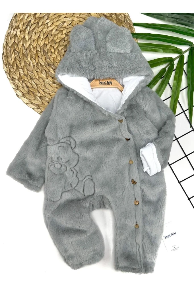 Peluş Bebek Tulum - GRİ