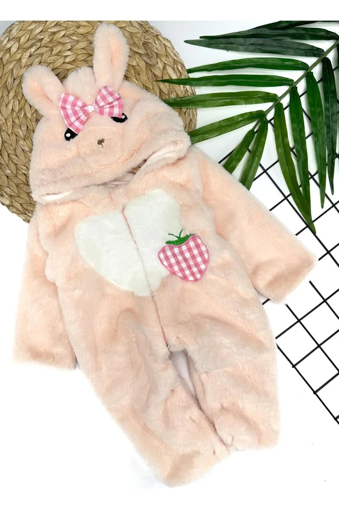 PELUŞ KALPLİ ÇİLEKLİ BEBEK TULUM - SOMON