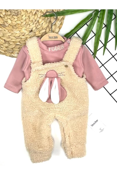 Bebek Welsoft Peluş %100 Pamuk Kız Slopet - GÜL KURUSU
