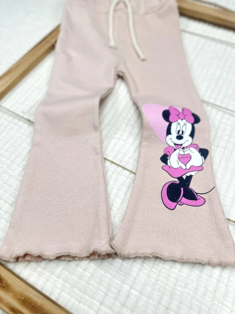 Love Çift Fare Pamuklu Alt Üst Bebek Takım  - PUDRA