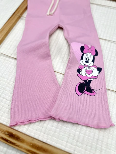 Love Çift Fare Pamuklu Alt Üst Bebek Takım  - GÜL KURUSU