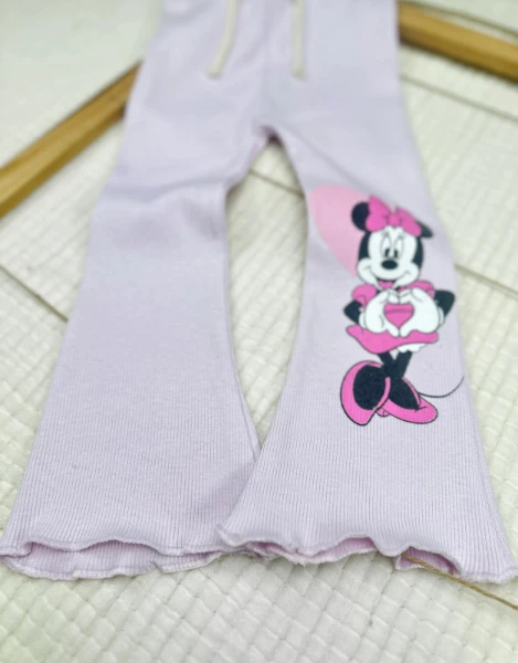 Love Çift Fare Pamuklu Alt Üst Bebek Takım  - LİLA