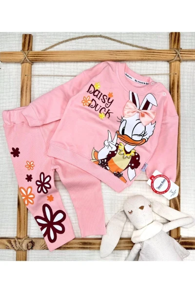 Daisy Baskılı Pamuklu Alt Üst Kız Bebek Takım - SOMON