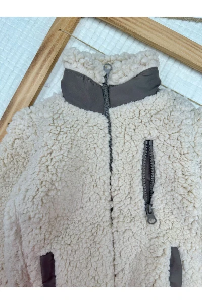 Çocuk Peluş Mont - BEJ